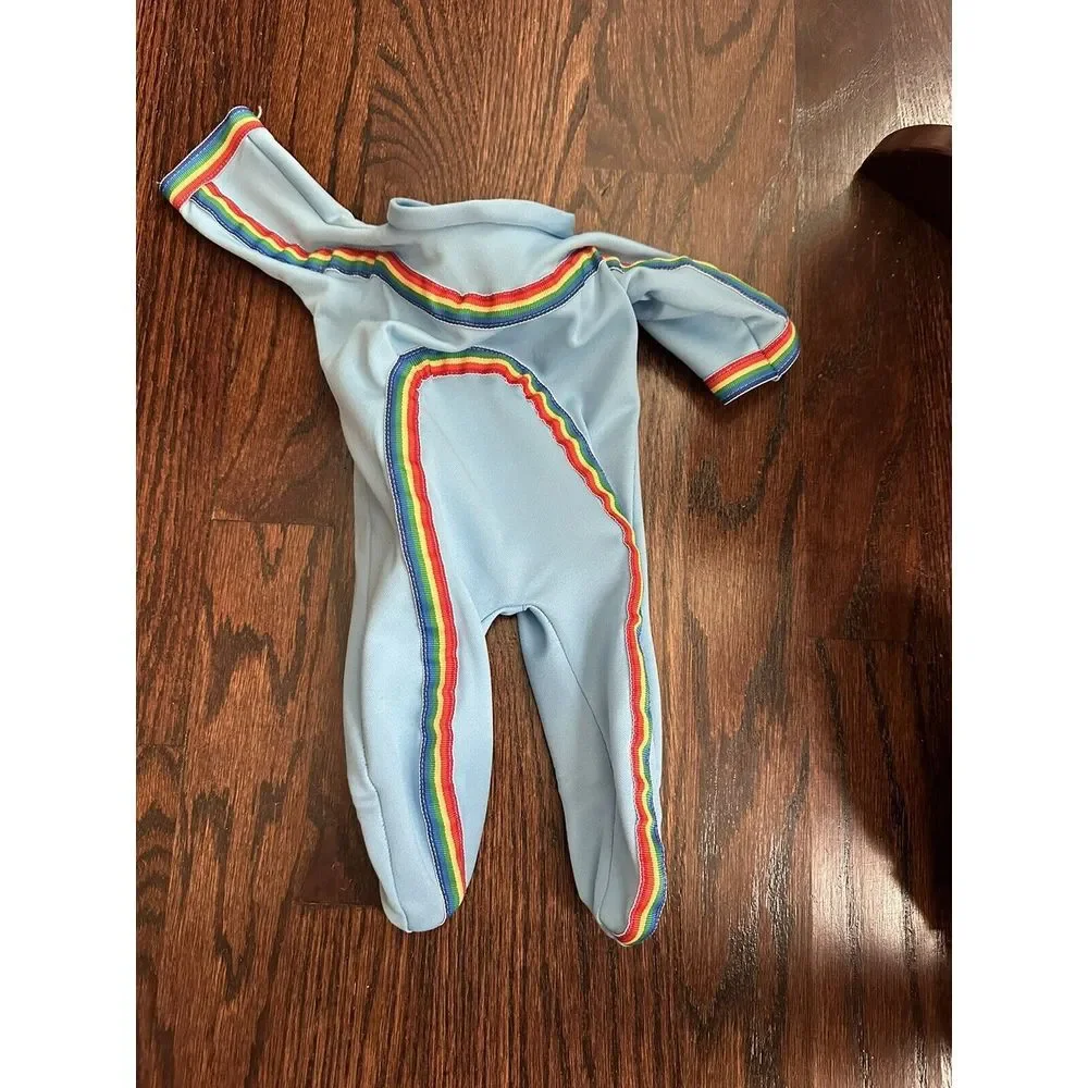 Vintage Cabbage Patch Kids Doll Clothes Blue Rainbow Sleeper Pajamas Coleco Wire - Picture 1 of 3